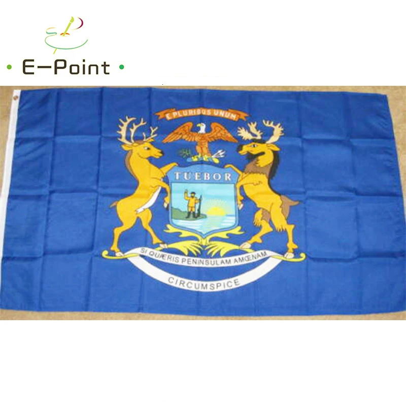 

Флаг Штата Мичиган США, размер 2 фута * 3 фута (60*90 см), размер 3 фута * 5 футов (90*150 см), рождественские украшения для дома, флаг, баннер