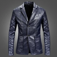 men coats jacket fashion men pu autumn spring leather jacket blazer casual business blazer leather jackets men faux fur coat 5xl