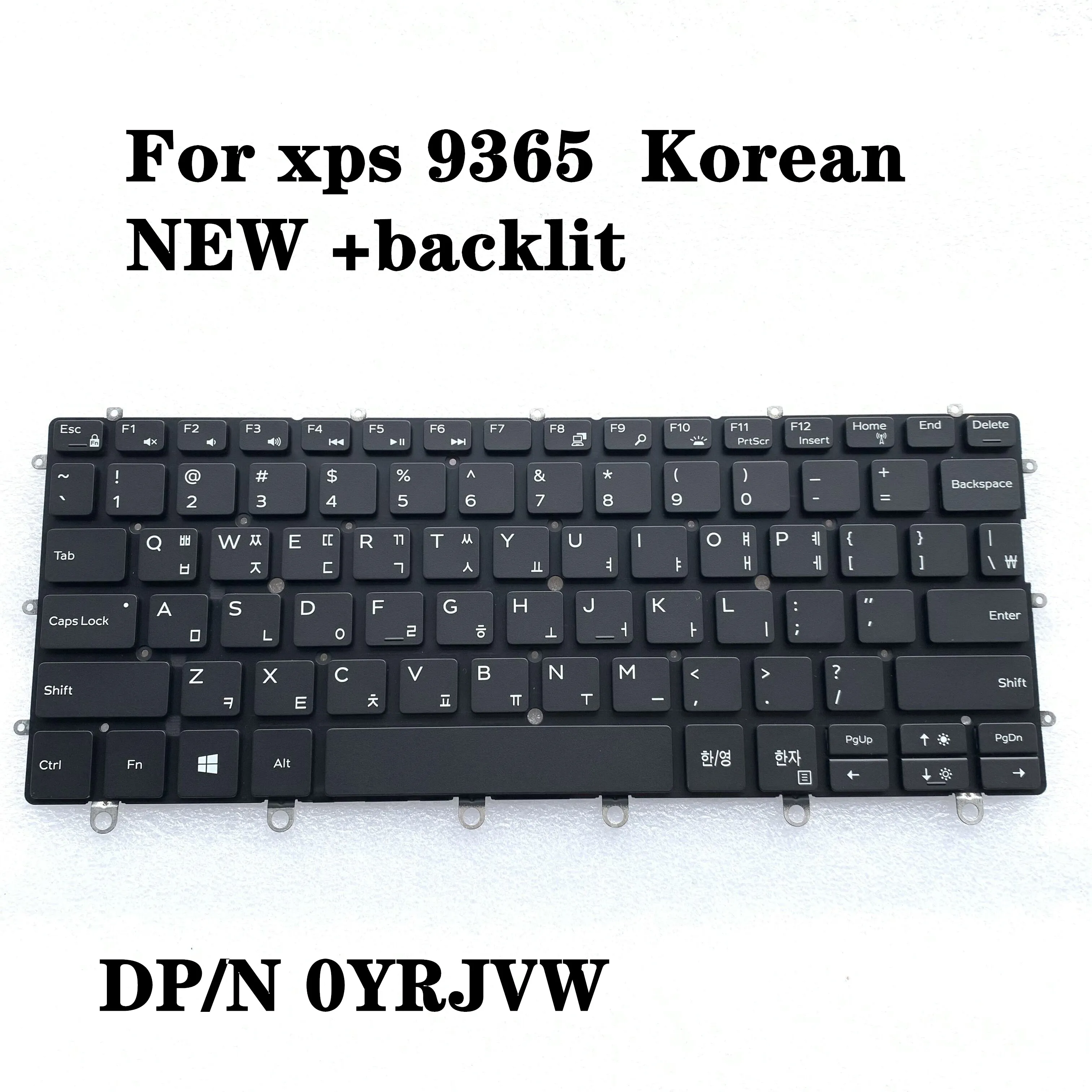 

Новинка 100%, Корейская + американская Подсветка клавиатуры для ноутбука Dell XPS 13 9365 P71G, 0YRJVW NSK-EG0BC PK131QS1A05