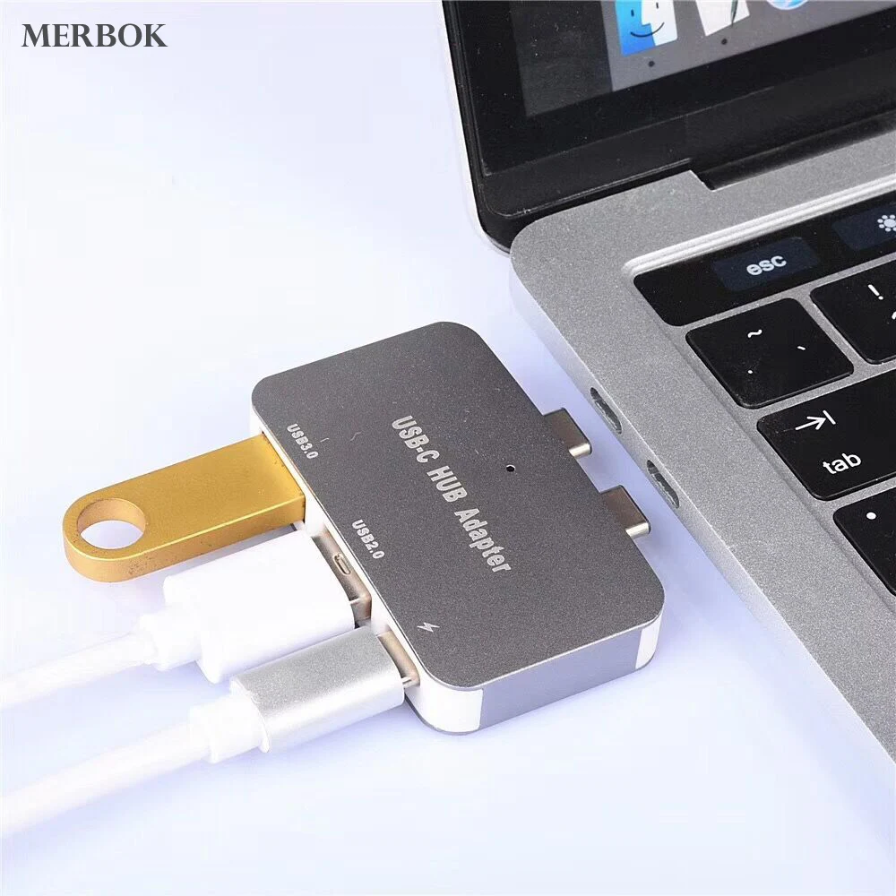 Адаптер для док станции с двумя разъемами типа C MacBook Pro/Air 2018/2019 Lenovo USB ноутбука