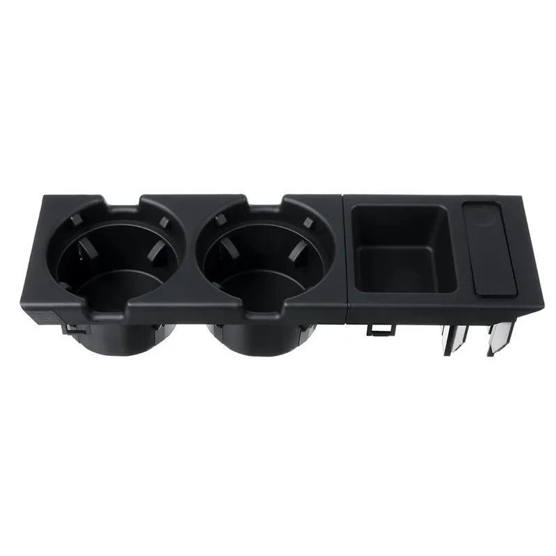 

NEW Car Vehicle Front Center Console Storage Box Coin Black Double Hole + Cup Holder 31x9.5x9.3cm for BMW E46 3 SERIES