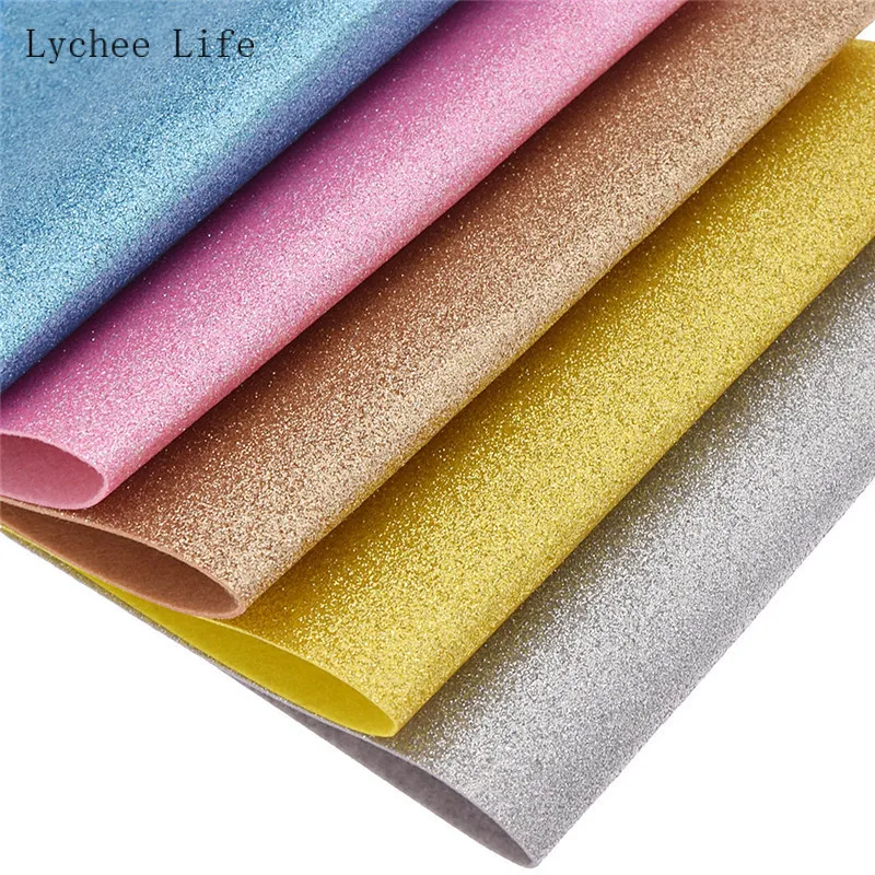 Lychee Life A4 лист крупная блестящая ткань для бантов одежды 21x30 см красочная