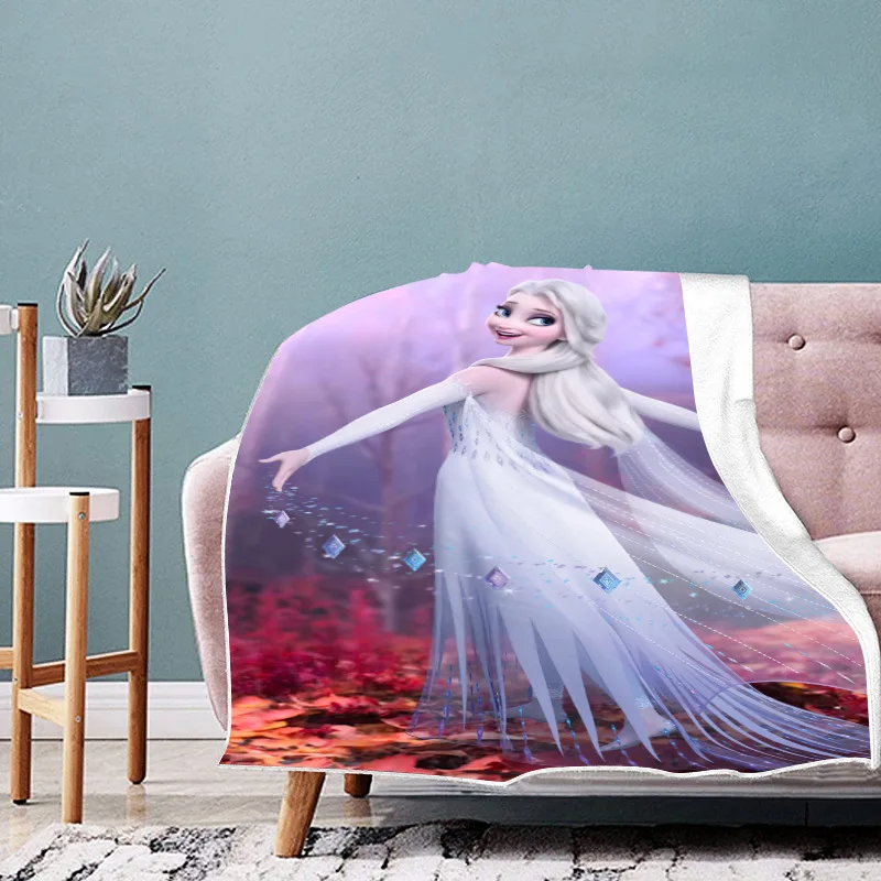 

New Disney Frozen Princess Lamb Cashmere Cartoon Plush Blanket Throw For Sofa Bed Cover Single Twin Bedding Baby Children Gift