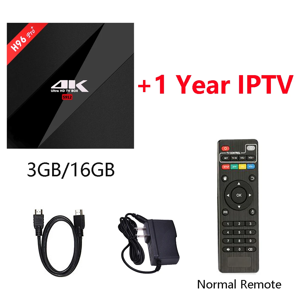 3G 16G normal IPTV Android IP tv Box H96 Pro Plus с 1 год IP tv подписка опционально Live VOD IP tv арабский французский Канада 4K Smart tv Box - Цвет: 3G 16G normal IPTV
