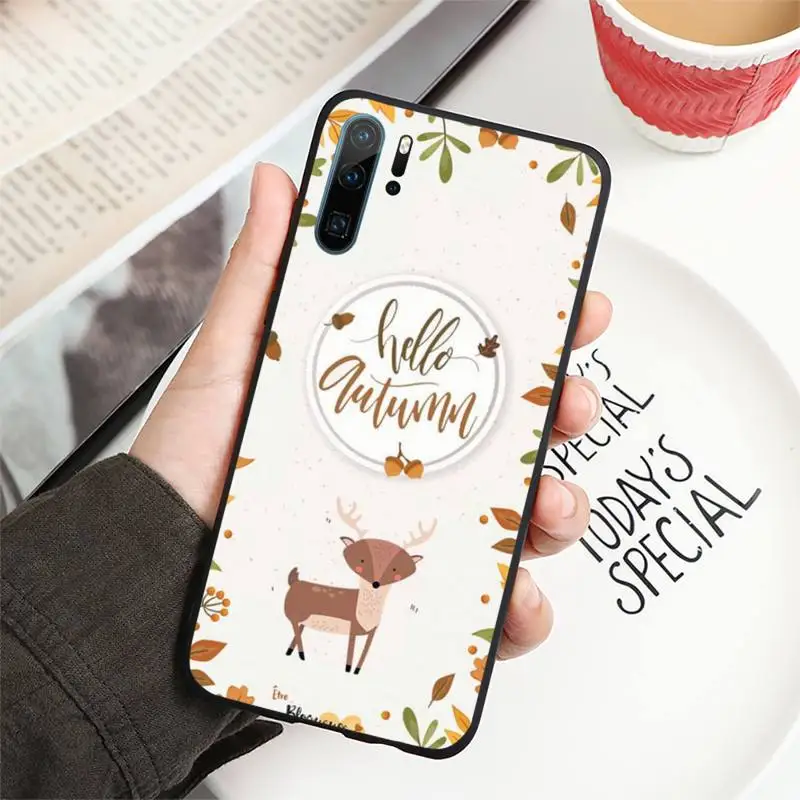 

Fallen leaves Pumpkin Happy Autumn Phone Case For Huawei honor Mate P 10 20 30 40 i 9 8 pro x Lite smart 2019 nova 5t