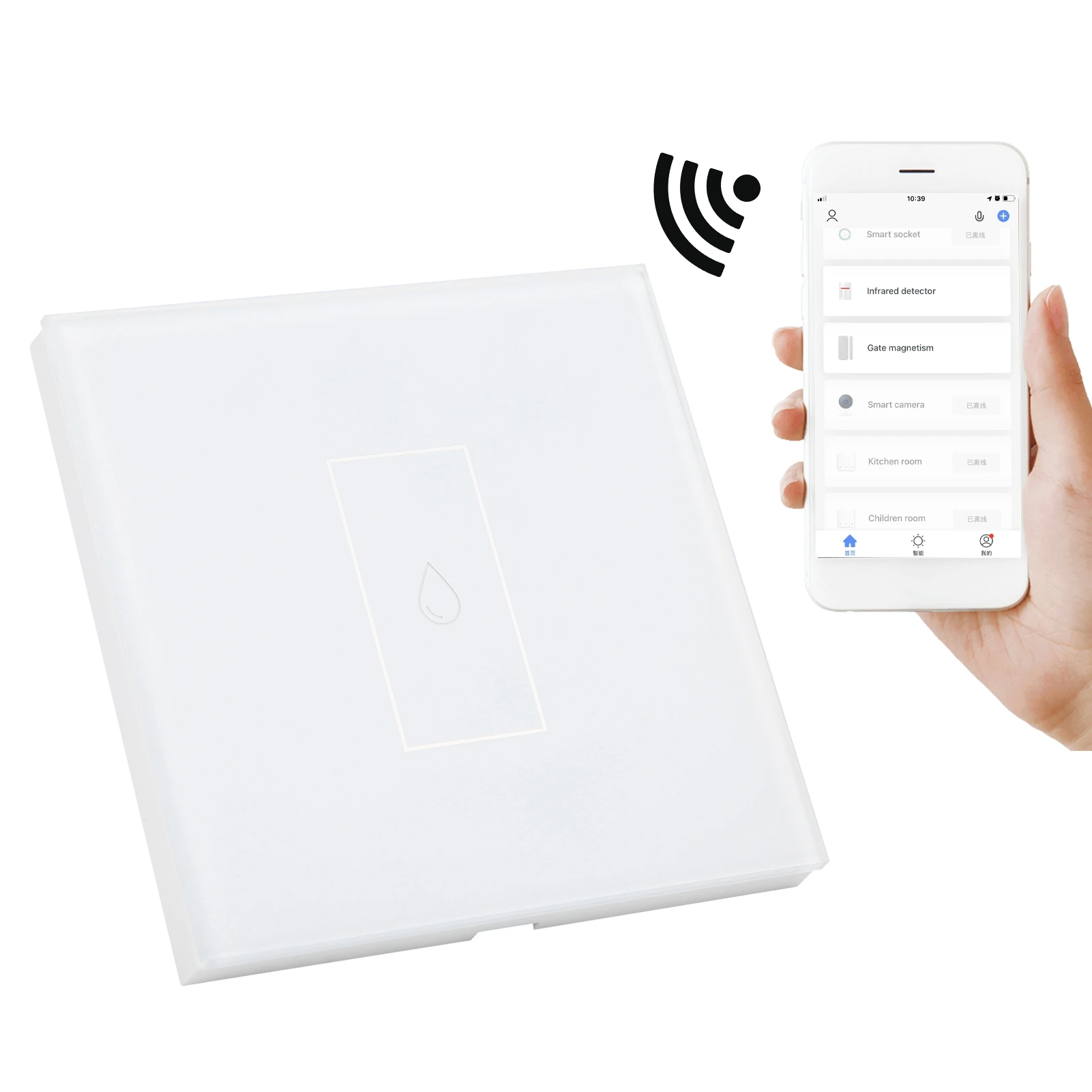 

Smart WiFi Switch Single Channel Wireless Phone Voice Control Household EU Plug 100‑240V AC 50 / 60Hz