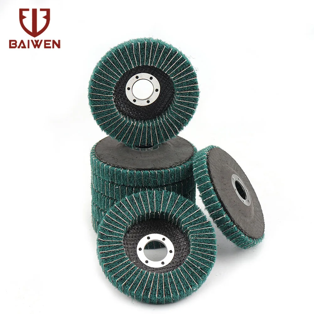 

5Pcs 115mm Nylon Fiber Polishing Wheel Grinding Disc Non-woven Buffing Pad For Angle Grinder Rotary Tool