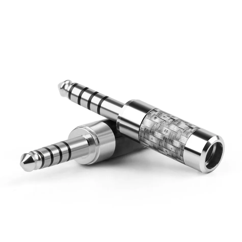 

4.4mm Connector Speaker Terminal Rhodium Plated Copper Earphone Plug Audio Jack 5 Pole For 6.3mm Headphone Cable Wire Connectors