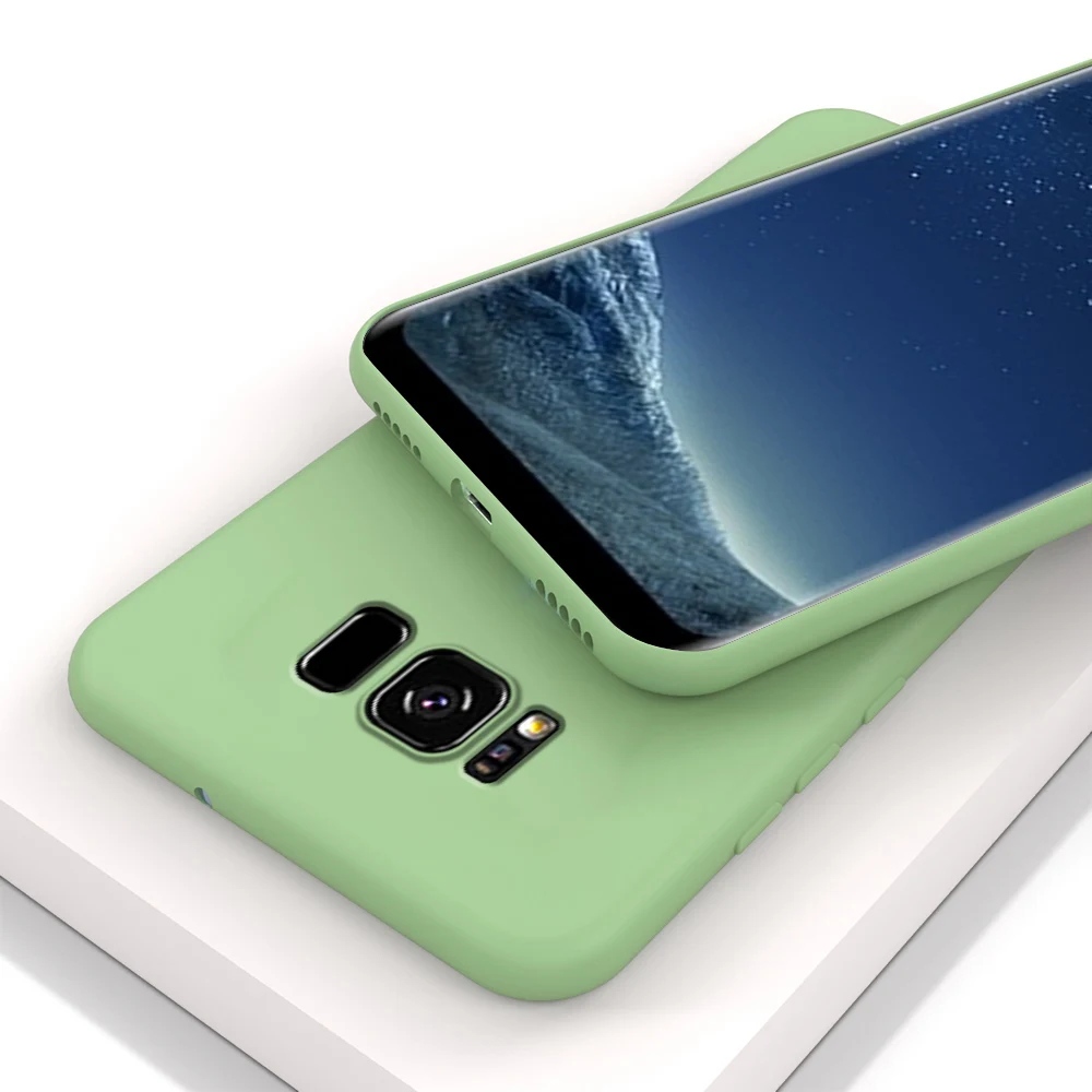 Зеленый Высококачественный чехол для samsung S8, мягкий силиконовый чехол для samsung Galaxy S8 Plus, чехол для Galaxy S8 S8+ задняя крышка - Цвет: Зеленый