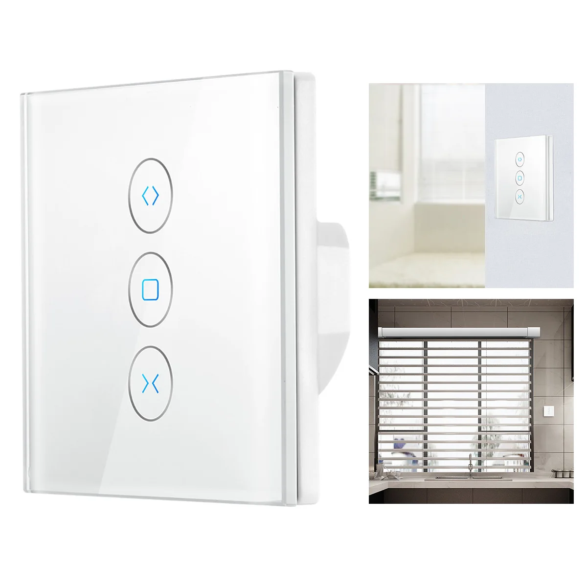 Электрический сенсорный выключатель для жалюзи с поддержкой Wi-Fi и голосовым