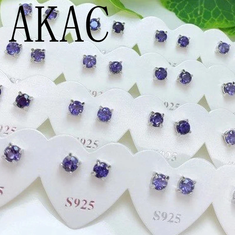 

2pairs AKAC natural iolite stud earrings for women earrings send randomly