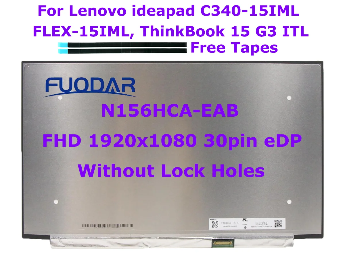 

15,6-дюймовый ЖК-экран для ноутбука N156HCA-EAB C2 C4 LP156WFC-SPD1 SPD2 для Lenovo S540-15 ThinkPad L15 T15p Gen 1 30pin