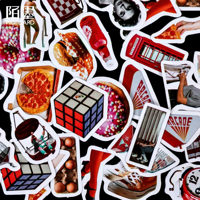 

10 коробок декоративный Кубик Рубика пицца клейкий материал Mo. Наклейки в виде скрапбукинга планировщика пули журнал милые канцелярские при...