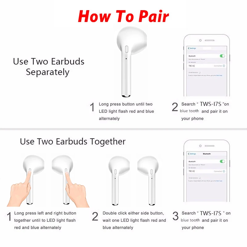 I7s TWS мини Bluetooth-наушники Беспроводные наушники Спортивные Наушники Музыкальные с