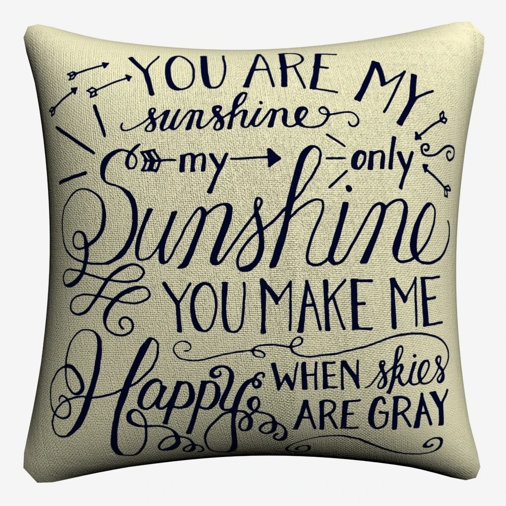 Чехол для подушки из хлопка и льна с надписью You Are My Sunshine дивана сидения