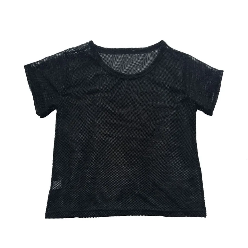 Женские рубашки на лето 2019 женственные Черные Сетчатые закрывающие Спортивные