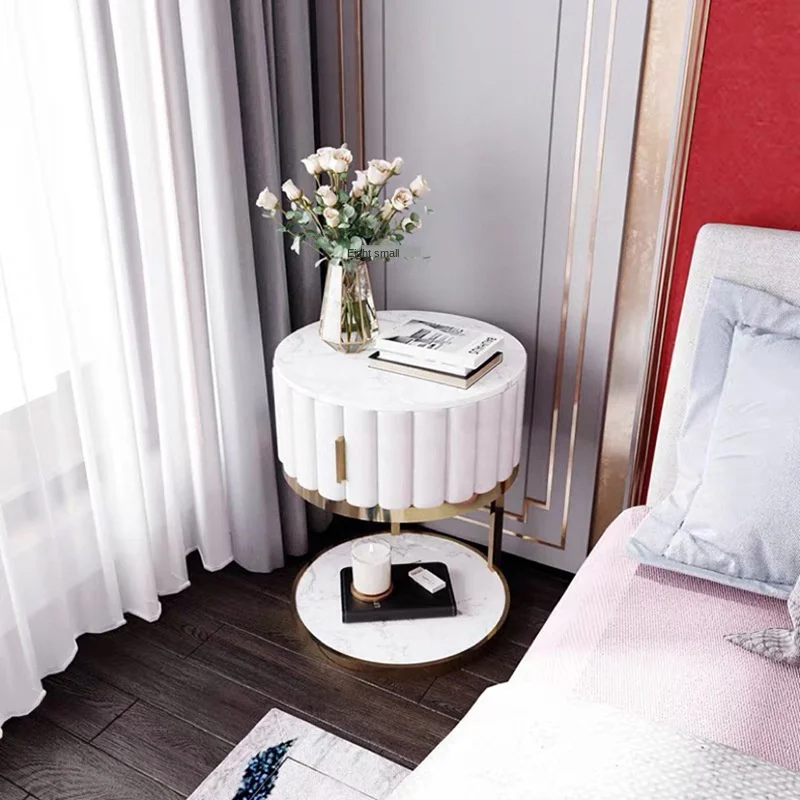 Корейский светильник класса люкс мрамор тумбочка прочные Интернет круглым