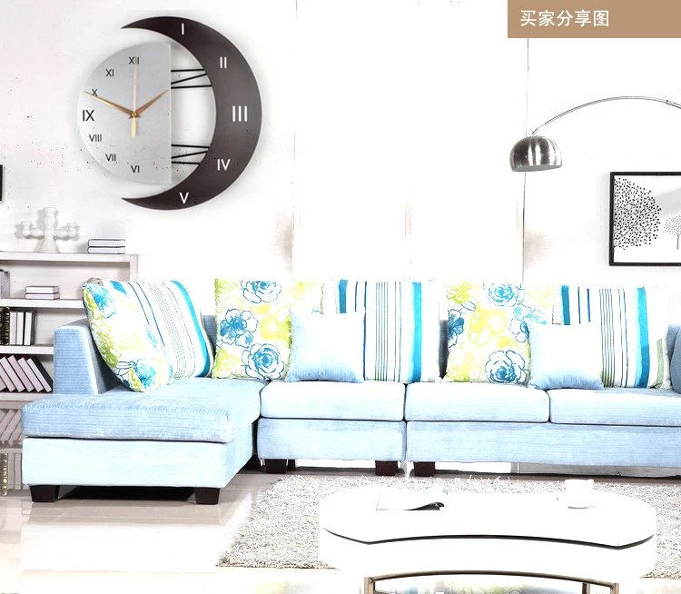 Часы настенные в форме полумесяца современные тихие кварцевые украшения