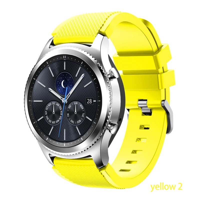 yellow 2 20 22 мм ремешок для часов Galaxy watch 46 мм 42 мм active 2 samsung gear S3 Frontier ремешок huawei watch GT ремешок Amazfit bip 47 44 40 - Цвет ремешка: yellow 2