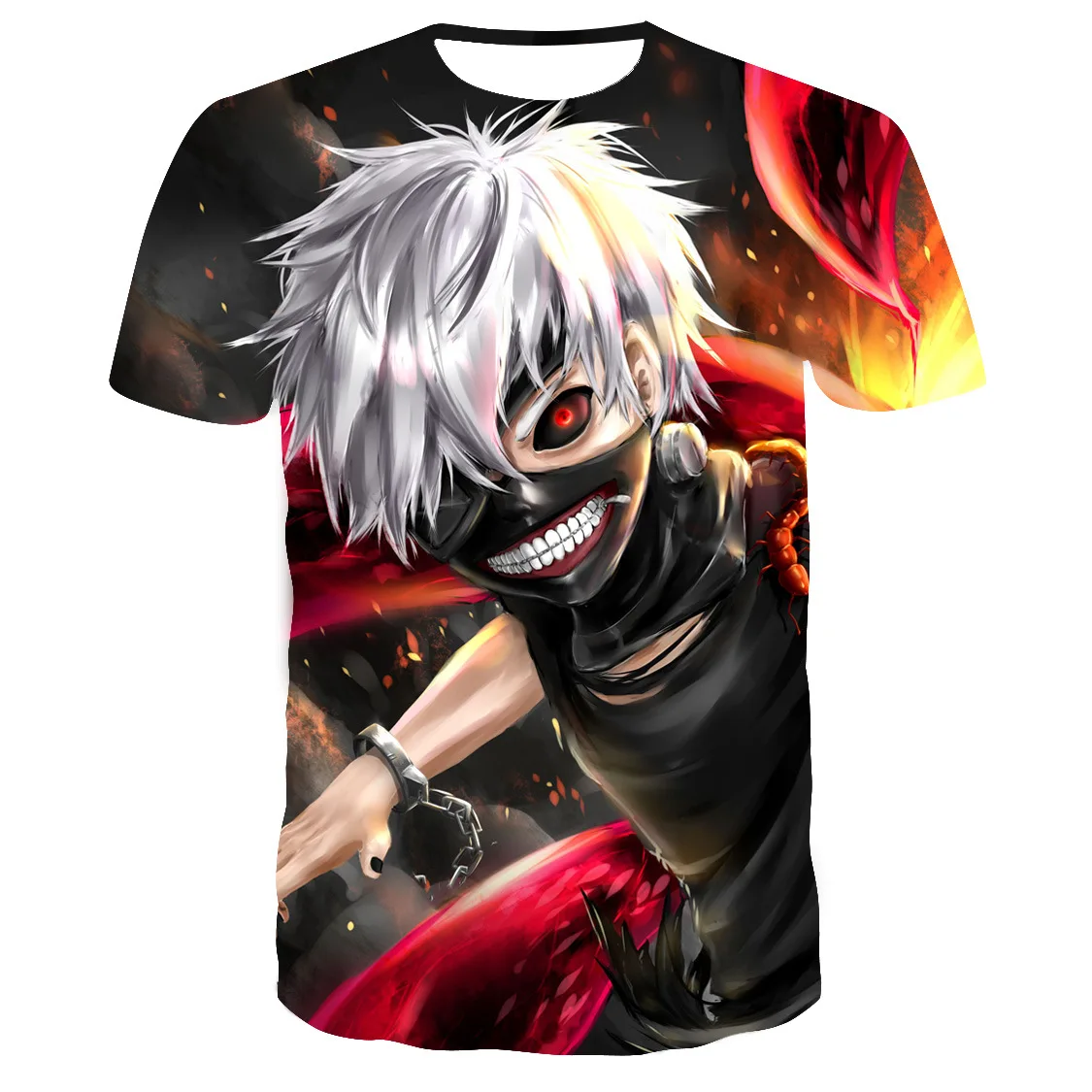 

3D Tokyo Ghoul Printed T-shirt Men's Women's Horror Anime Casual Shirt Printed Japanese Anime Clothing Unisex Cartoon T-shirt