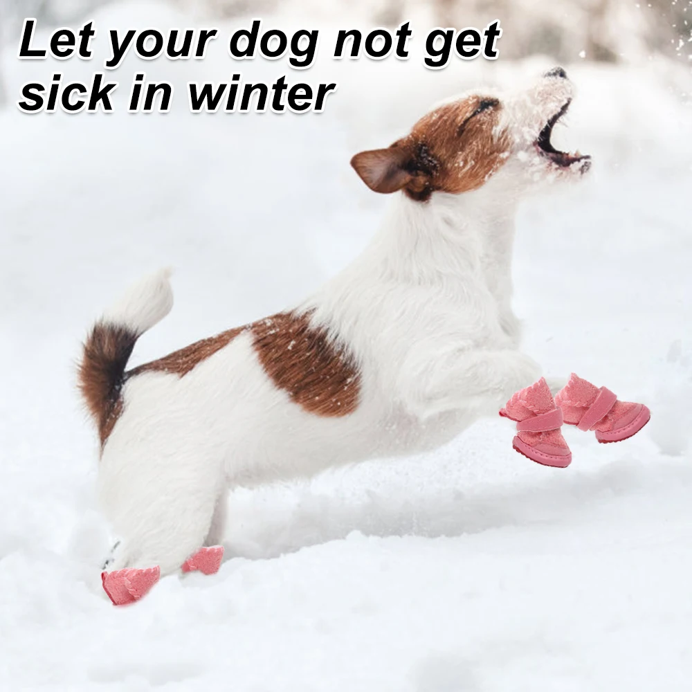 4 шт./компл. для питомцев зимний теплый обувь Pet зимние ботинки с толстой