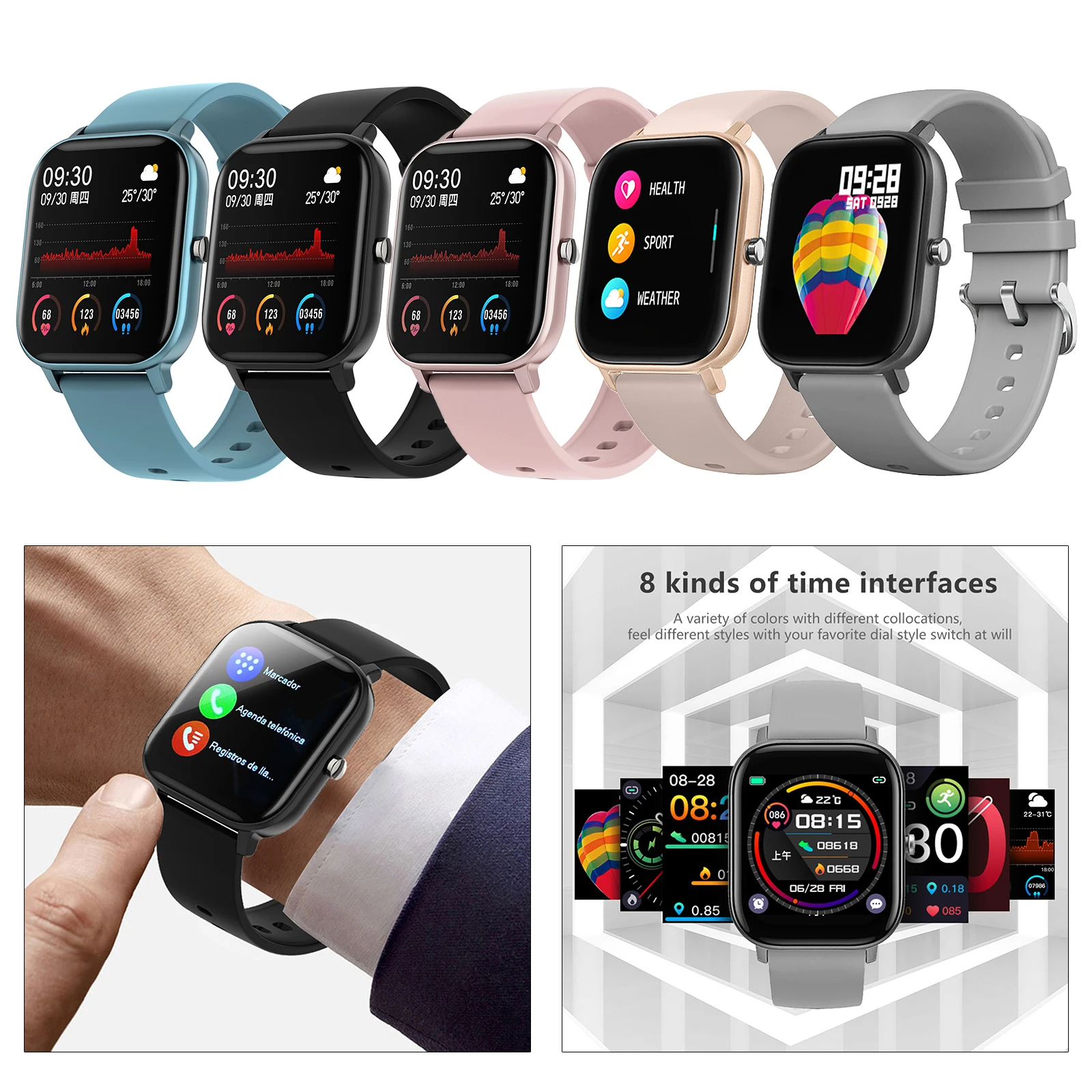 

P9 Smart Watch IP67 Waterproof Fitness tracker Heart Rate Monitor Smartwatch for iOS Android