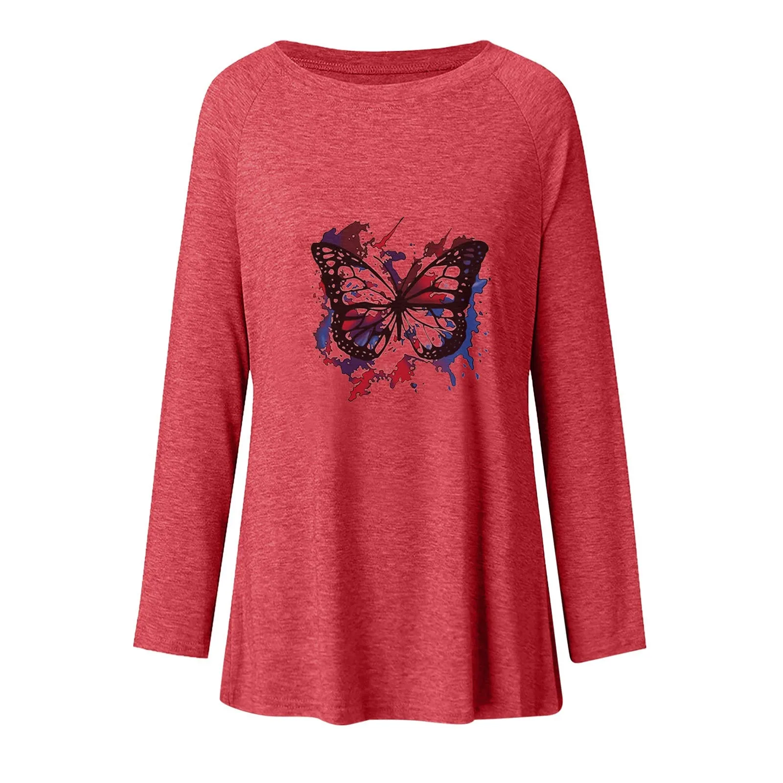 Women's Tunic Oversized Long Sleeve Giraffe Round Neck Printed T-shirt Summer Graphic Loose T-shirt Top 2021 New Осенняя Одежда