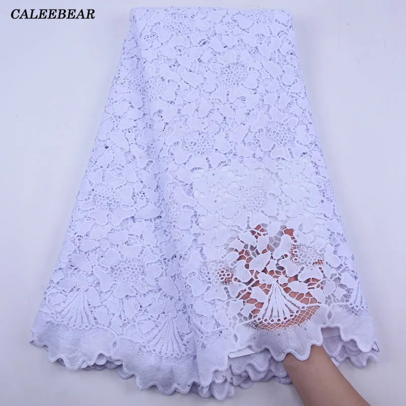 2020 новейшая африканская кружевная ткань из гипюра чистая белая нигерийская
