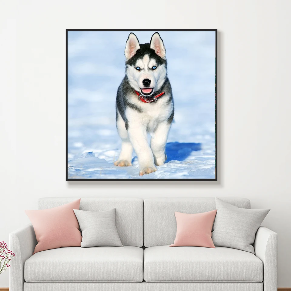 Алмазная 5D Вышивка Собака Hakis сделай сам вышивка полная круглая алмазная