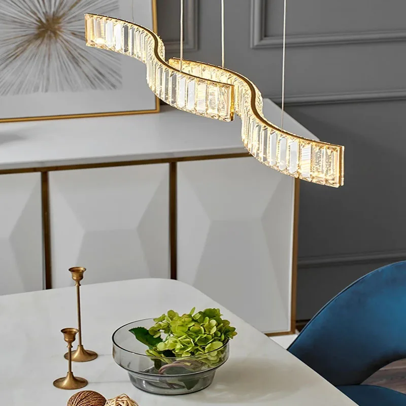 2021 хрустальная люстра из лент современный простой и Креативный светодиодный