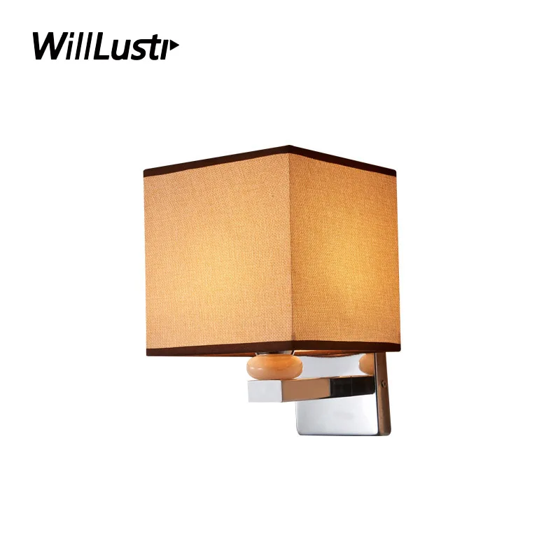 Креативный тканевый настенный светильник черный хромированный металлический