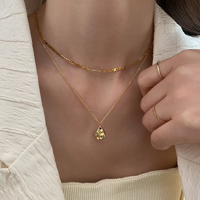 

Новинка 2022, темпераментное ожерелье в виде капли воды на осень и зиму, ожерелье в виде свитера, яркое ожерелье с перекрестной каймой