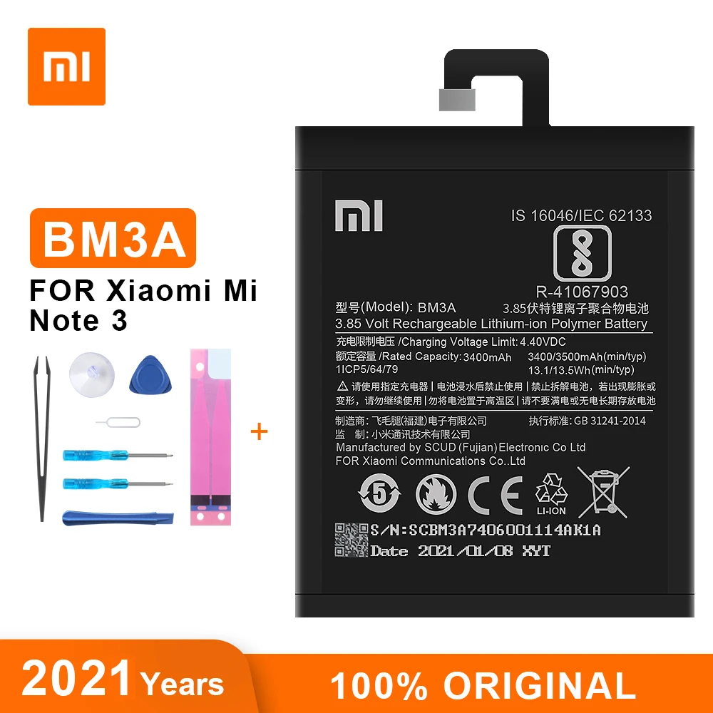 Xiao Mi оригинальный аккумулятор BN3A 3000 мАч для XiaoMi Redmi Go высококачественные сменные