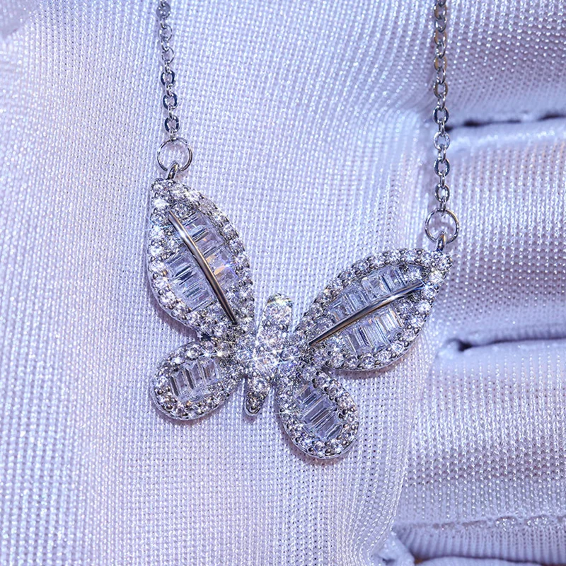 

Cross-border hot style elegant beauty necklace exquisite butterfly inlaid zircon sweet simple all-match gift jewelry R4