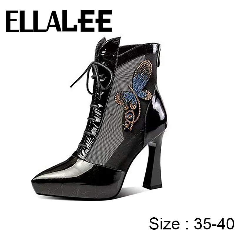 Женские кожаные ботинки на высоком каблуке сезон осень 2020 модные Крутые с