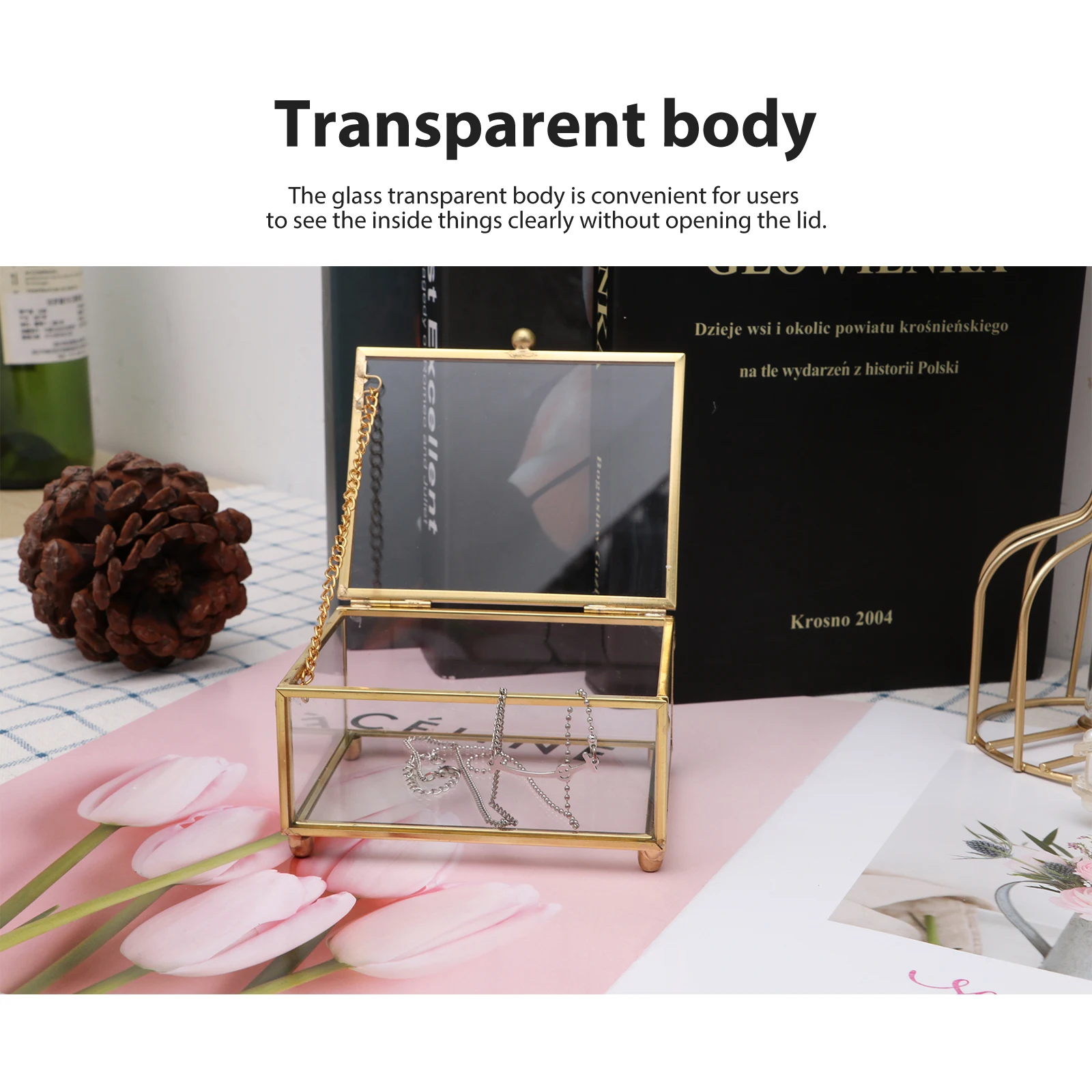 

Geometrical Clear Glass Jewelry Box Jewelry Organize Holder Ring Box Necklace Elegant Necklace Earrings Jewelry Storage
