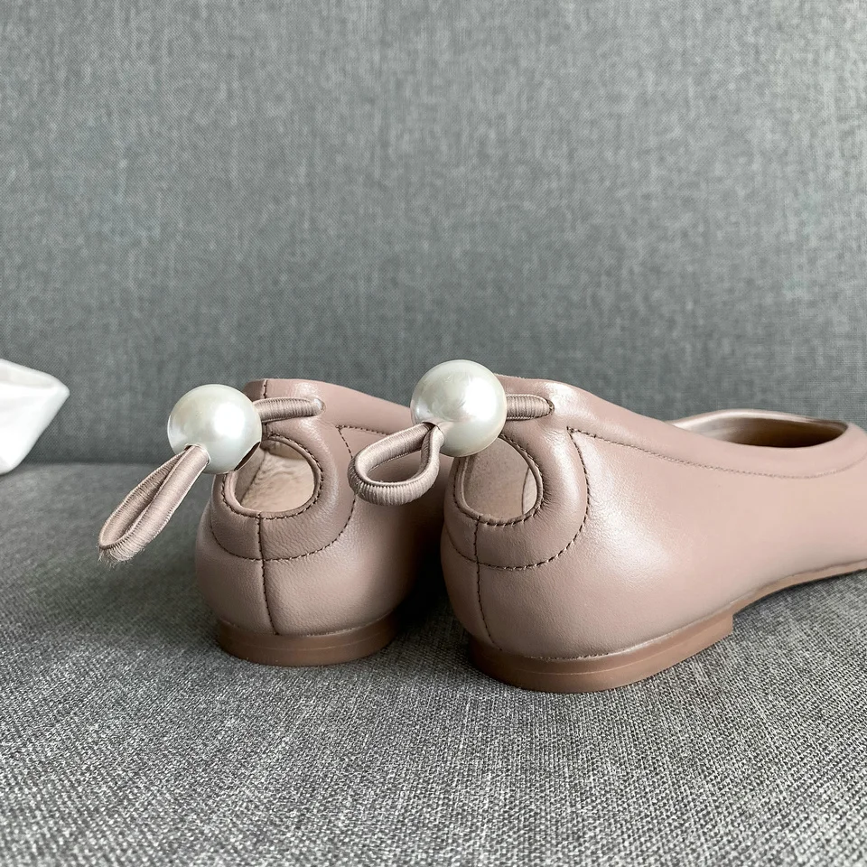 EshtonShero/женские балетные туфли с квадратным носком кожаные женские