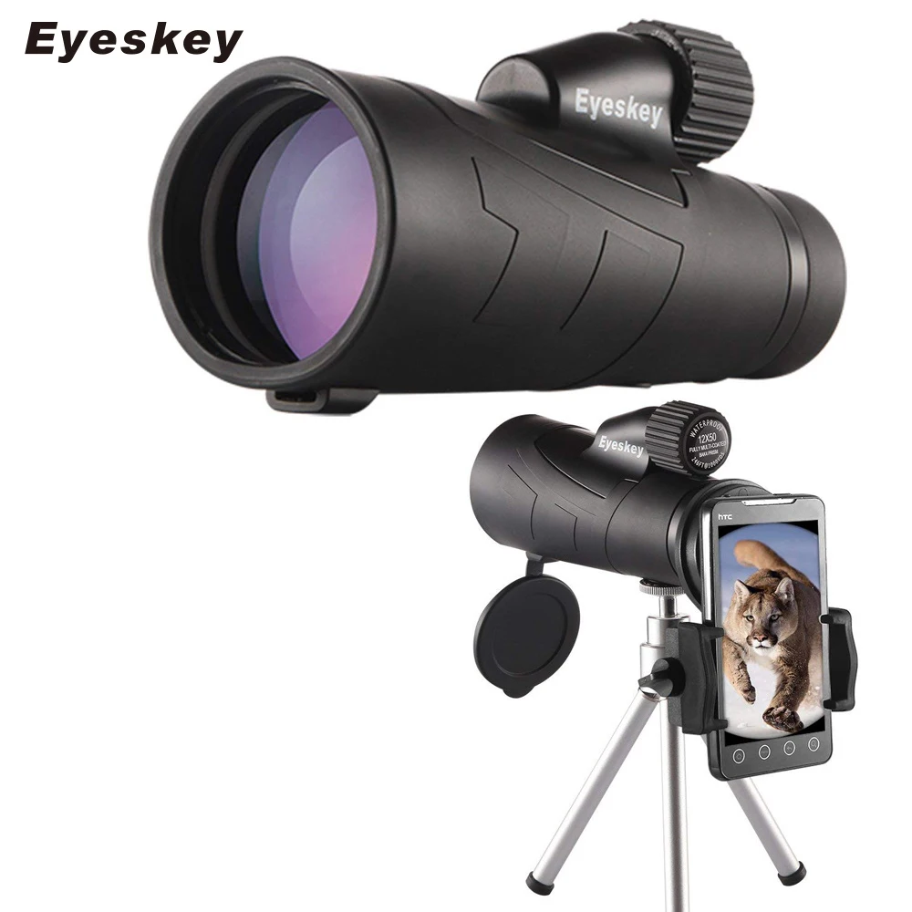 

Eyeskey 10x50 12x50 High Power Large Eyepiece Monocular IPX7 Waterproof BaK4 Prism Telescope for Outdoor Hunting BirdWatching