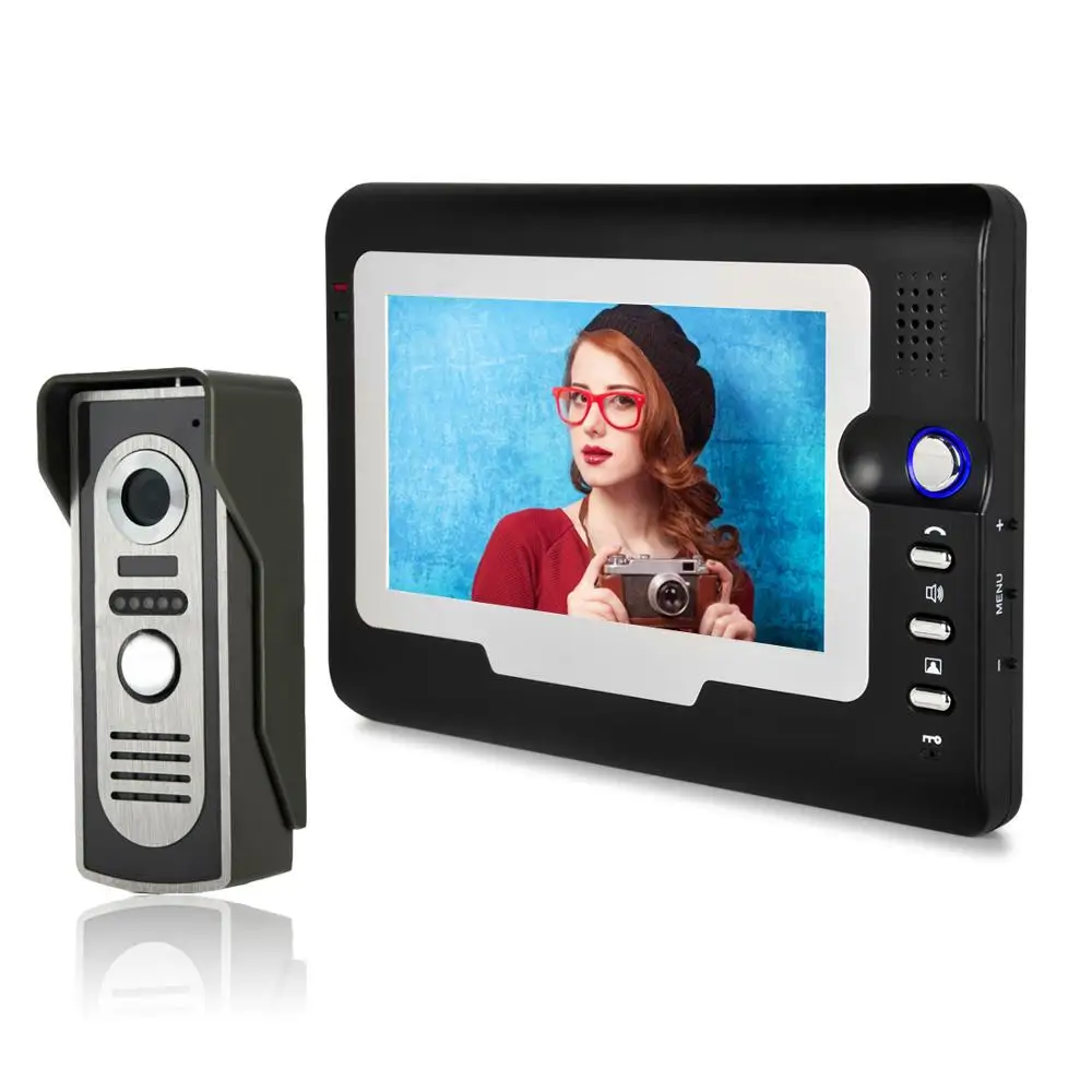 7 Inch Monitor Video Door Phone Intercom System Metal Waterproof Infared Night Vision Camera with Unlock