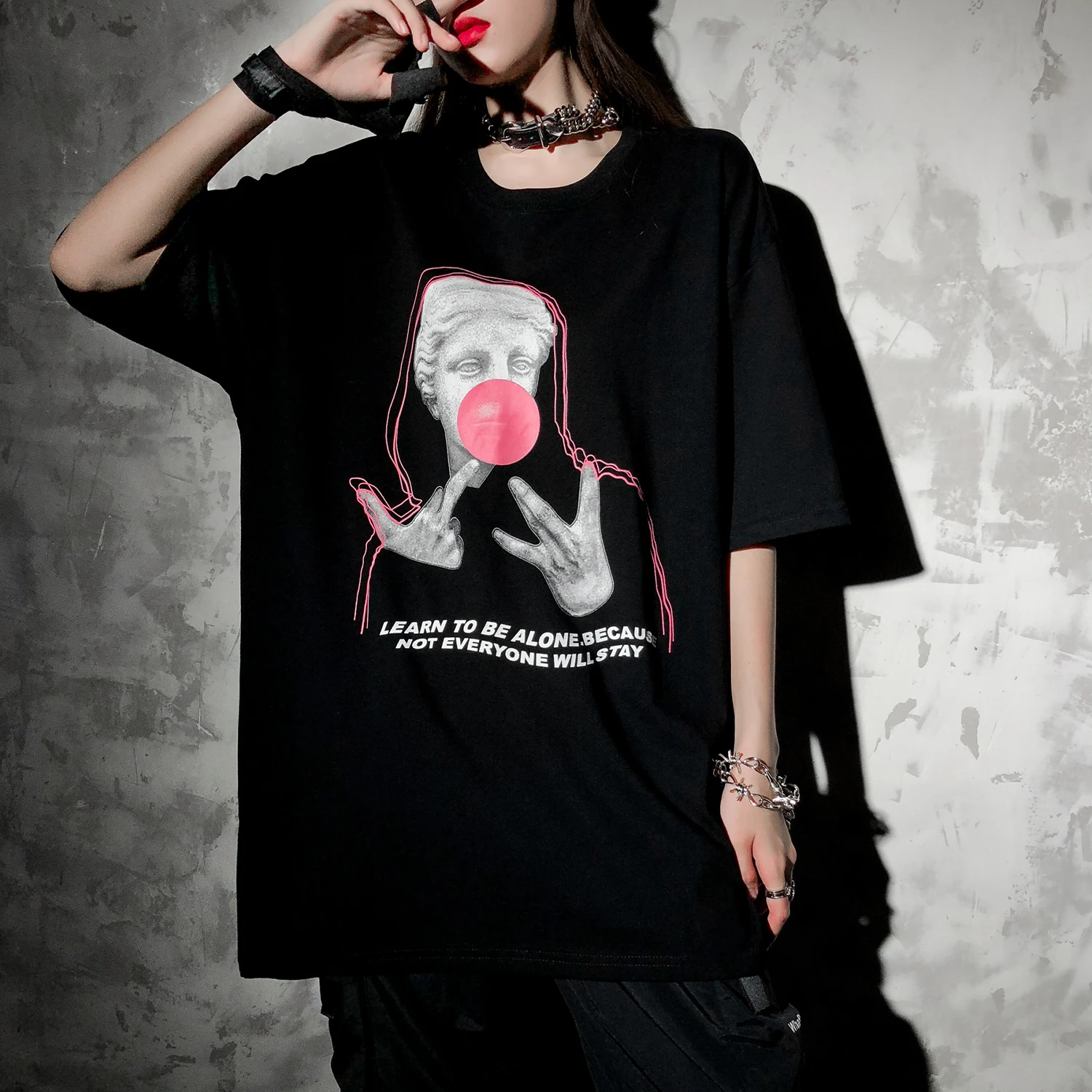 Футболка мужская свободного покроя модная тенниска с принтом в стиле хип хоп