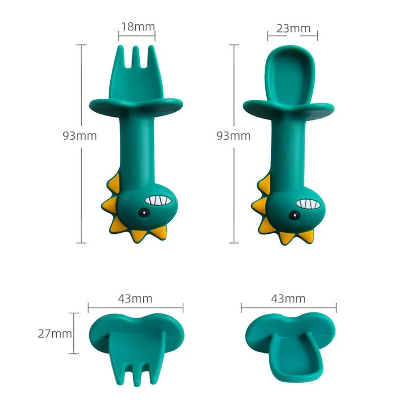 

Spoon For Baby Utensils Set Auxiliary Food Silicone Gel Spoon Baby Learn To Eat Training Bendable Soft Spoon Children Tableware
