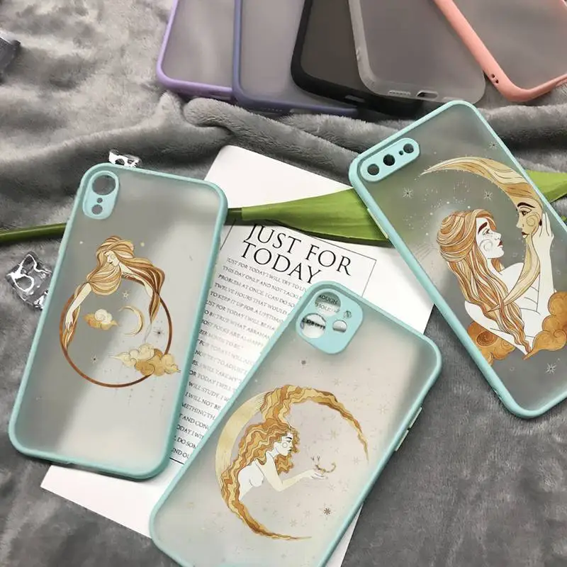 

Room of Magic Moon girl Phone Case matte transparent For iphone 7 8 11 12 plus mini x xs xr pro max cover