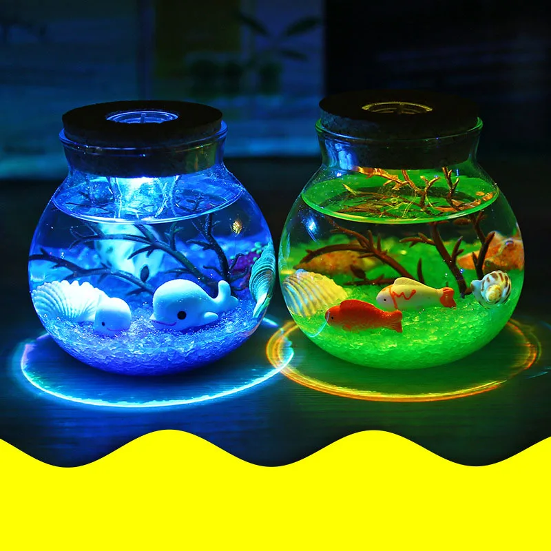 Ночной светильник креативный красивый для аквариума сделай сам прочный