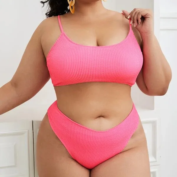 

Сексуальный комплект бикини большого размера, женский купальный костюм с лямкой на шее, купальный костюм размера плюс с большой чашкой, купальник из двух частей, женский купальник 2022, пляжные костюмы