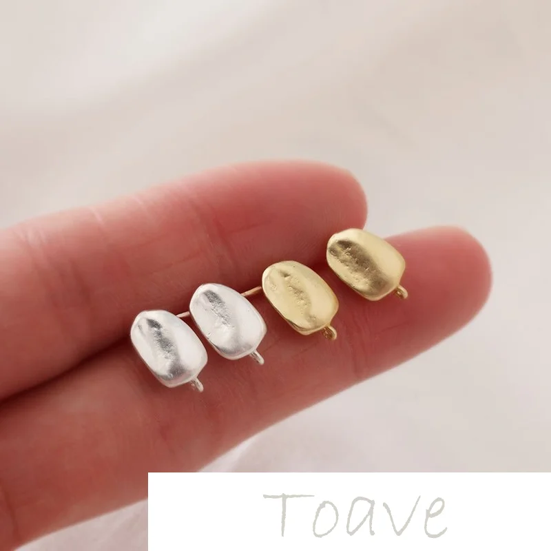

14K bag gold irregular with hanging coffee bean silver needle diy stud earrings hand-made material accessories 2pcs