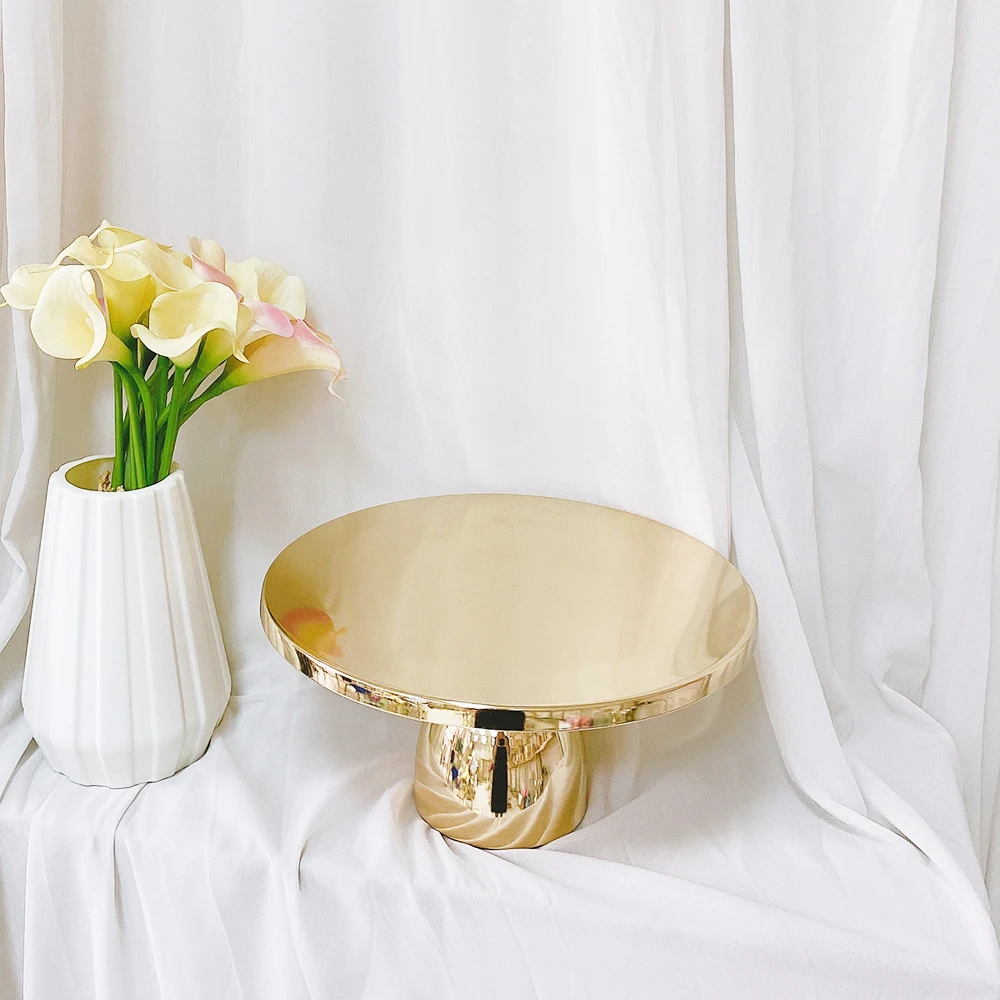 

10-inch cake tray wedding props dessert table golden cake stand cake shop window display dessert tray