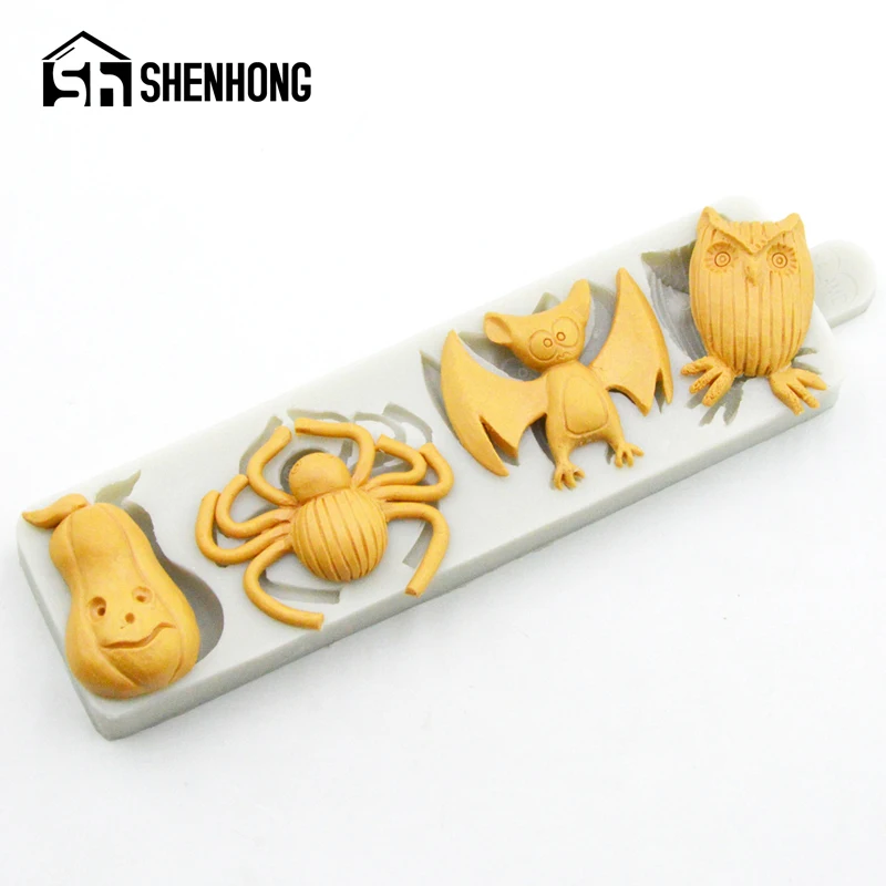 SHENHONG Хэллоуин шоколад сахар конфеты ремесло силиконовые помадки торт форма