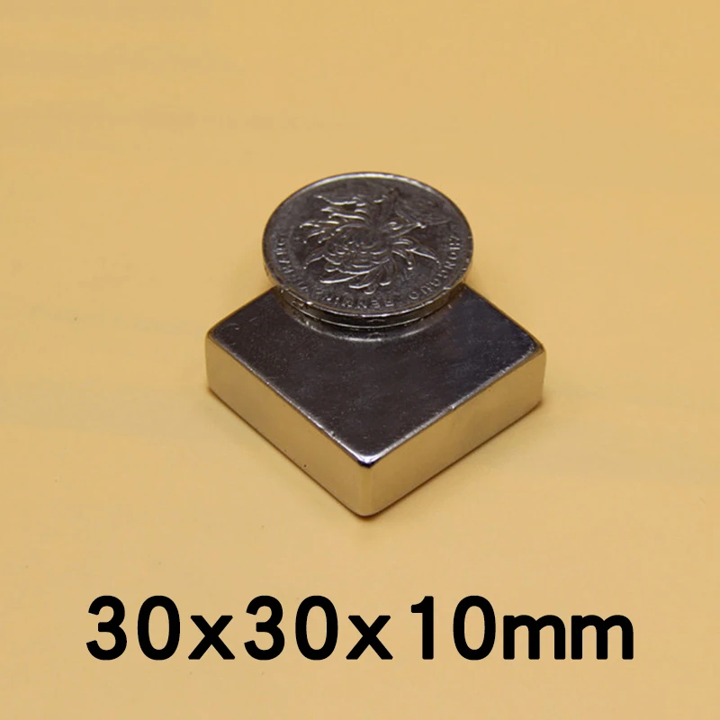 

1/2/3/PCS 30x30x10mm NdFeB Super Strong Neodymium Magnet Block Permanent Magnet Powerful Magnets N35 Magnetic 30*30*10mm