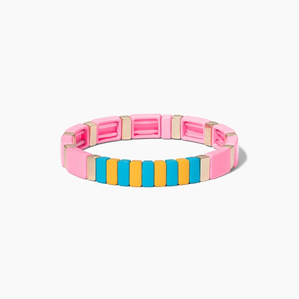 Bracelets enamel stretch bracelets for women armbandjes dames pulsera masculina TUTTI FRUTTI BRACELET GOLD HONEYCOMB beads bracelet men - Окраска металла: Bracelets