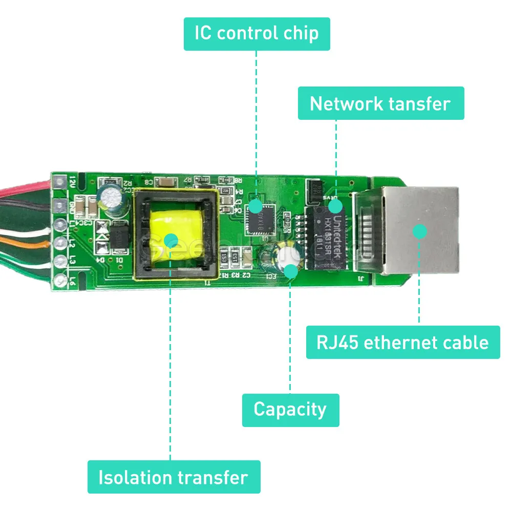Разветвитель PoE с 48 В на 12 коммутатор удлинитель питания через Ethernet кабель для IP